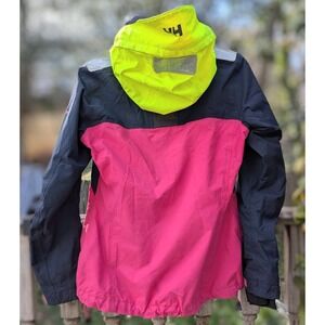Helly Hansen Sailing Jacket Womens Black Pink Neon SOLAS Hi-Vis HP Point 30293